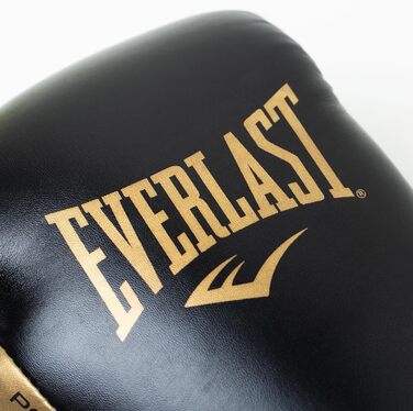 Боксерські рукавички Everlast Powerlock 2R, 10oz, чорний/золотий, для спарингу та роботи з боксерською грушею