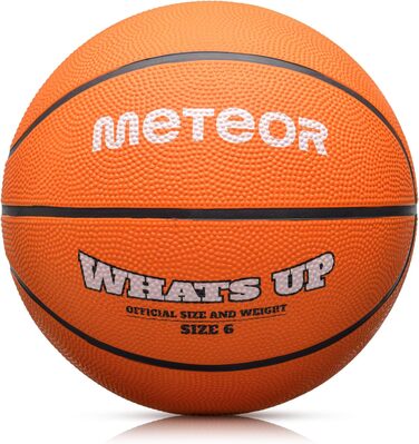 Дитячий баскетбольний м'яч Meteor What's UP, розмір 1-7, м'який, для дітей 4-8 років, навчальний, помаранчевий