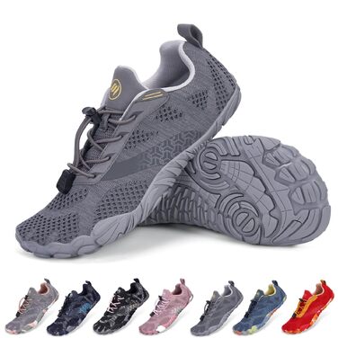 Взуття для бігу Barfuß (Barfußschuhe) жіноче/чоловіче, трейлраннінг, дихаючі, з нульовим перепадом, розмір 43 EU, темно-сіре
