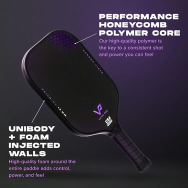 Тенісна ракетка Vatic Pro Prism Carbon 16 мм з інжекційним шаром піни та захистом для гребінки V7