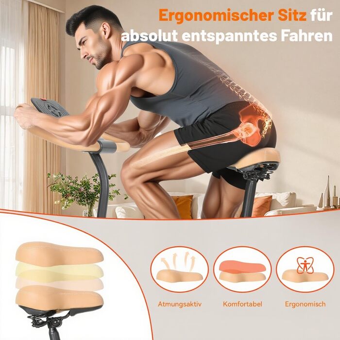 ISE Hometrainer: велотренажер з регульованим магнітним опором, LED-монітором та тримачем для планшета. Макс. вантажність: 130 кг