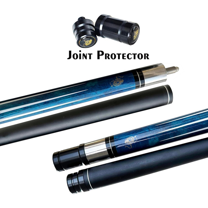 Кю (біліардна палиця) Tai Ba Cues: Професійний кий для більяру з канадського клену, 13 мм наконечник, 58'', вага 19,20,20 Oz, вибір кольору (синій, червоний, зелений), з чохлом та захистом з'єднання