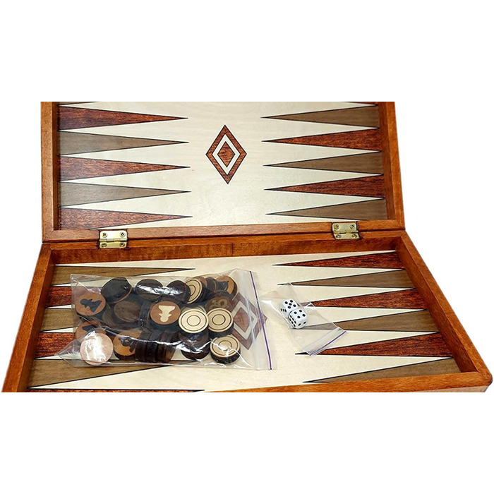 Дерев'яний 3-в-1 набір: шахи, нарди, шашки ChessEbook, 48x48 см, складаний, ручна робота