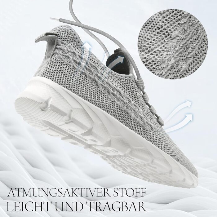 Чоловічі кросівки для бігу та фітнесу сірого кольору, розмір 40 EU