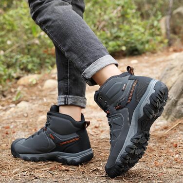 Чоловічі зимові черевики AX BOXING: утеплені, теплі, для ходьби на вулиці, трекінгові, розмір 41-46 EU (світло-сірий, 45 EU)