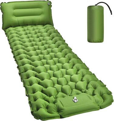 Isomatte Amtake самонадувна, 10 см, для кемпінгу, ультралегка, з насосом, водонепроникна, зелена