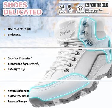 Черевики зимові жіночі Littleplum, утеплені, для трекінгу, осінні, Outdoor, снігові, зимові, 37 EU, білі