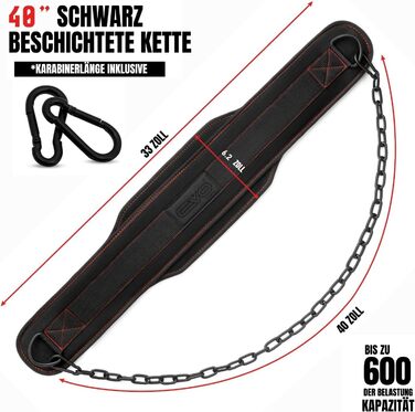 Пояс для віджимань EVO Fitness, міцний, регульована ланцюг, пояс для важкої атлетики, підтримка спини, пояс для підтягувань, чоловічий/жіночий, бодібілдинг, пауерліфтинг, чорний