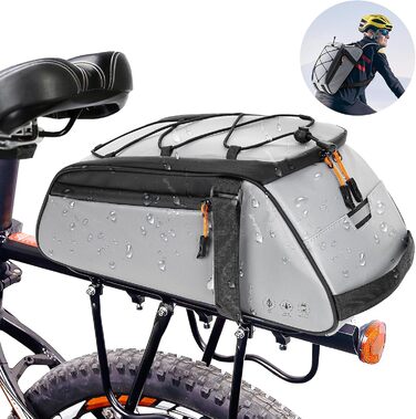 Велосипедна сумка Byjogger 10L для багажника, водонепроникна, повністю світловідбивна, рюкзак для чоловіків, аксесуари для велосипеда