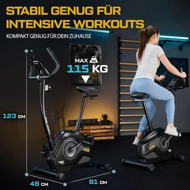 Фітнес-велотренажер TREX SPORT TX-400MB RECK: тихий, з регульованим магнітним опором та LCD-дисплеєм (сірий)