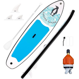 Надувна SUP-дошка Tuxedo Sailor 10'6×33×6 з веслом, плавниками та страховкою для сап-серфінгу