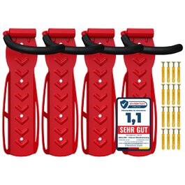 WELLGRO Тримач для велосипеда на стіну - сталевий кронштейн, гачок, стійка - колір на вибір (червоний)