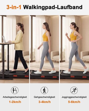 Бігова доріжка Lacuffy Walking Pad з нахилом для дому та офісу, керування через додаток, AI-тренування, підтримує до 136 кг, 90 см, чорна