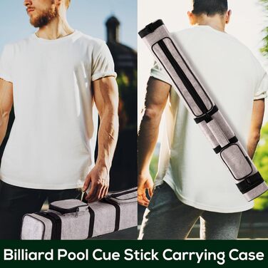 Чохол для кия бліярду Deekin 3x6, кий для більярду, чохол для перенесення, аксесуари для більярду, PU, 9 відділень, з крейдою для більярду (2 шт.)