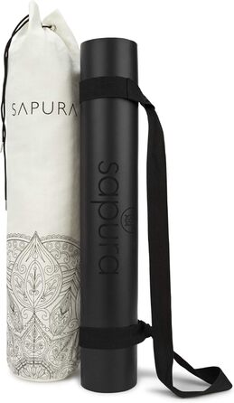Килимок для йоги SAPURA 2 м, натуральний каучук, чорний, екстрадовгий