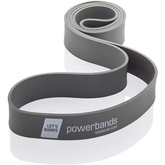 Еспандер Let’s Bands Powerbands MAX для фітнесу, 5 рівнів навантаження, для всього тіла, сірий (ультра сильний), з безкоштовним 60-денним онлайн тренуванням у додатку Lets Bands