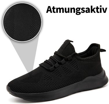 Чоловічі кросівки для бігу та занять спортом: спортивні, зручні, дихаючі, 43 EU, чорний колір