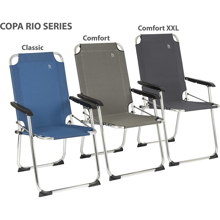 Крісло для кемпінгу Bo-Camp Copa Rio Comfort: чорне, розкладне, для відпочинку та риболовлі