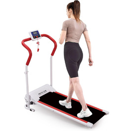 Біговий тренажер ECO-DE з LCD-дисплеєм, 1-10 км/год, 500 Вт, магнітна система безпеки, складаний, білий