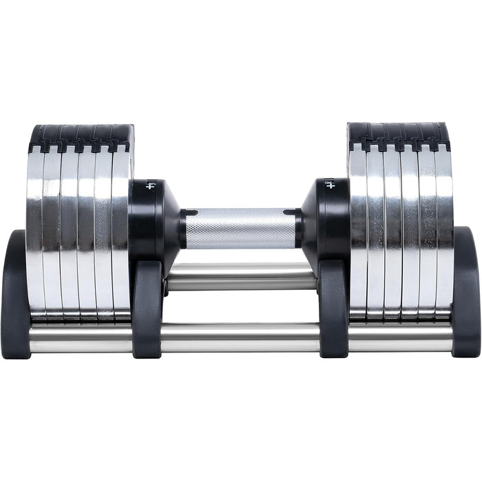 Регульована гантель - гантель з підставкою, компактна гантель для жінок та чоловіків, тренування та фітнес вдома, 6 рівнів ваги 2-24 кг