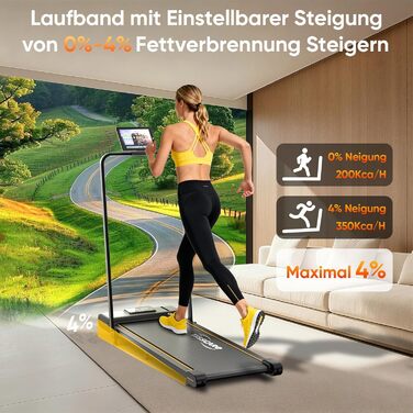 Біговий доріжка TISSCARE для дому та офісу: тиха модель з регулюванням нахилу, LED-дисплеєм, вагою до 130 кг та ручкою підтримки