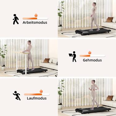 Доріжка для ходьби Lacuffy Raceable, тиха бігова доріжка для дому, макс. 136 кг, з LCD-дисплеєм і додатком, підлогова доріжка під стіл, тренувальні програми та AI-тренування, 100 см, чорна