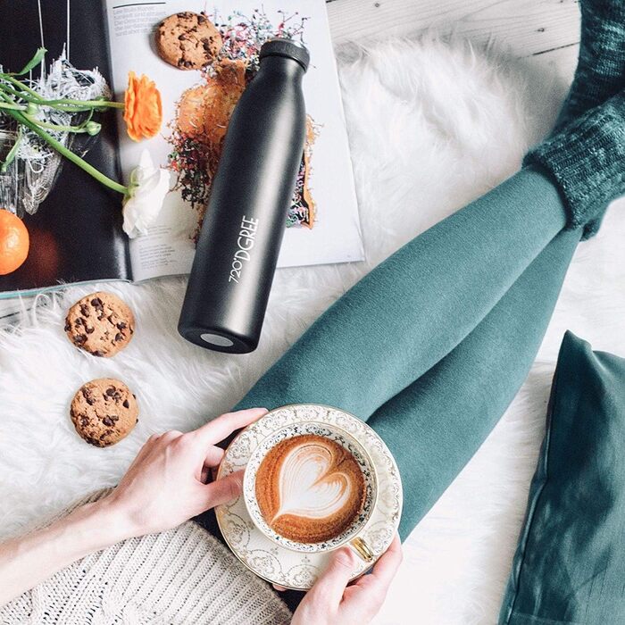 Дитяча термос пляшка з нержавіючої сталі 720°DGREE milkyBottle 350 мл, біла, BPA-free, для газованої води, школи та спорту