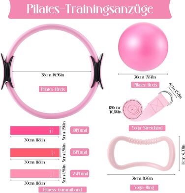 Набір для пілатесу: кільце, стрічки, м'яч, ключ, йога-гума для тренування корпусу