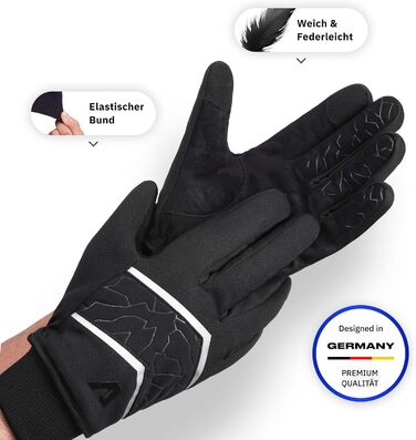 Велосипедні рукавички Alpensattel Polartherm: вітро- та водонепроникні, зимові для жінок та чоловіків, до -10°C, з функцією сенсорного екрану, S-XXL