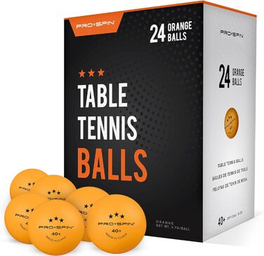 Преміальні тенісні м'ячі PRO SPIN 3-зіркові 40+ помаранчеві, ABS, для тренувань та змагань, 24 шт.