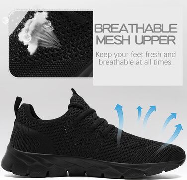 Кросівки для бігу чоловічі ZGPWZWL, спортивне взуття, літні, чорні, 48 EU
