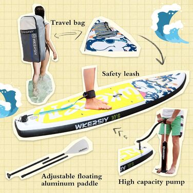 Надувна SUP-дошка Lixada 320×79×15 см, повний комплект, для всіх рівнів, весло, плавець, ремінь, насос, сумка
