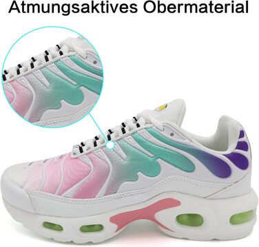 Унісекс кросівки для жінок та чоловіків, амортизація, спортивне взуття, легкі бігові кросівки (36 EU, Multicolor White)