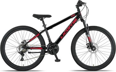 Гірський велосипед Licorne Bike Thunder Premium з дисковими гальмами, 26 дюймів, чорно-червоний, універсальний (для чоловіків, жінок та підлітків)