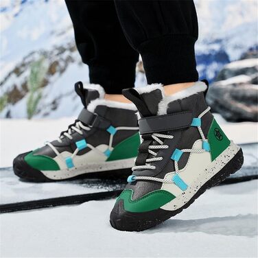 Водонепроникні зимові черевики для дітей - зимові чоботи для дівчаток та хлопчиків, утеплені, для активного відпочинку, антиковзаючі, розмір 28 EU, зелені