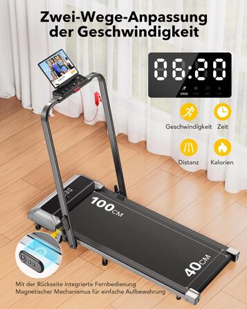 Бігова доріжка для дому з нахилом, 2-в-1 Walking Pad, 12 км/год, складана, 2.5HP, під стіл, для офісу та дому, з додатком і пультом