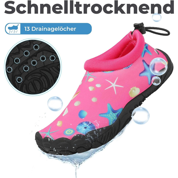 Дитячі шкарпетки-капці для плавання Mishansha: дихаючі, швидковисихаючі, антиковзкі, розмір 24-35, блакитний/рожевий