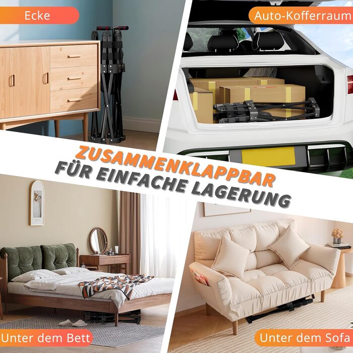 Трамплін для фітнесу в приміщенні, 106 см, з регульованими ручками, вантажопідйомність 200 кг, для фітнесу та аеробіки, складаний та портативний