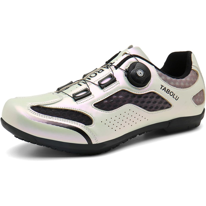 Чоловічі велосипедні туфлі для MTB та шосе, без засуву, срібного кольору (47 EU)