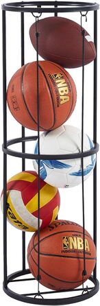 Стійка для зберігання м'ячів: футбольних, баскетбольних, волейбольних. Органайзер для спортивного інвентарю на стіну, чорний