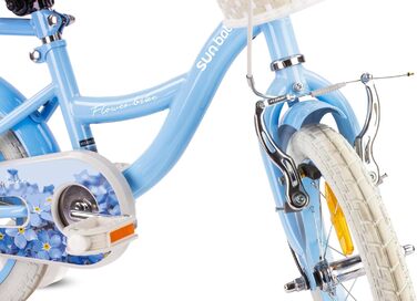 Дитяче велосипед Sun Baby Flower Bike для дівчаток, 14 дюймів, знімний ручка-штовхач, 2-6 років (Блакитний)