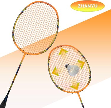 Ракетка для бадмінтону Profi 100% карбон, ультралегка, для тренувань та розваг, з сумкою (007Orange)
