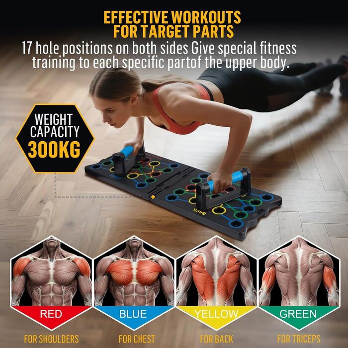 Дошка для віджимань Push Up Board, 24 в 1, складана, портативна, з двома ручками. Багатофункціональний стенд для віджимань. Ефективне тренування м'язів для чоловіків та жінок