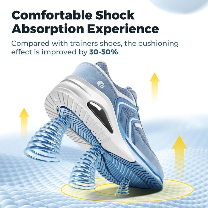 Жіночі кросівки FitVille з повітряною подушкою, широка колодка, для бігу та ходьби, зручні фітнес-кросівки (37 EU X-Weit, блакитний)