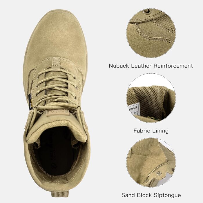 Черевики тактичні чоловічі FREE SOLDIER, пісочний колір, 41 EU