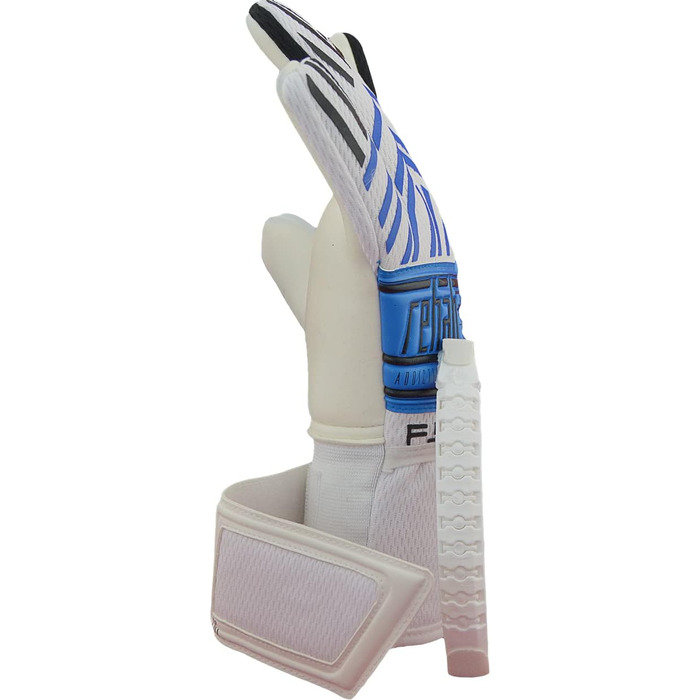 Воротарські рукавички Rehab Core NC Pro Grip для футболу, білі/сині, дорослі та діти, розмір 5-11