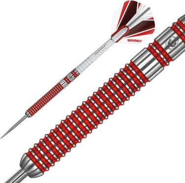 Дротики WINMAU Overdrive із вольфраму, сталевий наконечник, з призмовими крилами та держателями