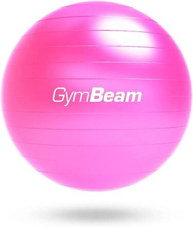 Гімнастичний м'яч GymBeam 85 см з насосом, рожевий — для стабільності, контролю тіла, профілактики та лікування болю у спині, зміцнення м'язів