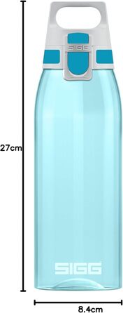Пляшка для води SIGG Tritan 1 л Aqua, легка, герметична, для газованих напоїв, BPA-free, підходить для миття в посудомийній машині