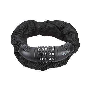 Кодовий замок для велосипеда Amazon Basics, 5-цифрова комбінація, довжина 97.2 см, чорний (набір 2 шт)
